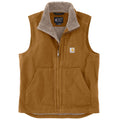104277- Carhartt Washed Duck Sherpa Lined Mock Neck Vest (Stocked in Canada) (E)
