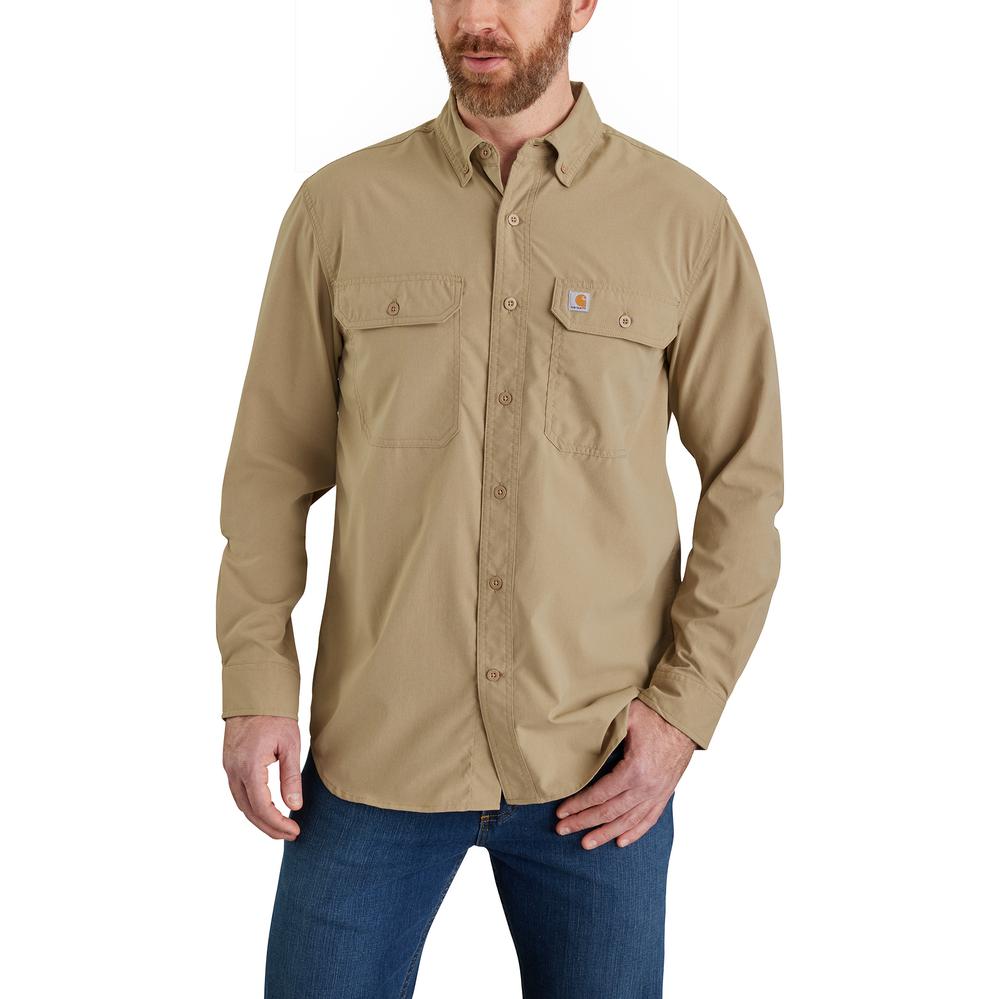 105291 - Force Relaxed Fit Lightweight Long-Sleeve Button Down Shirt (Stocked In USA)*