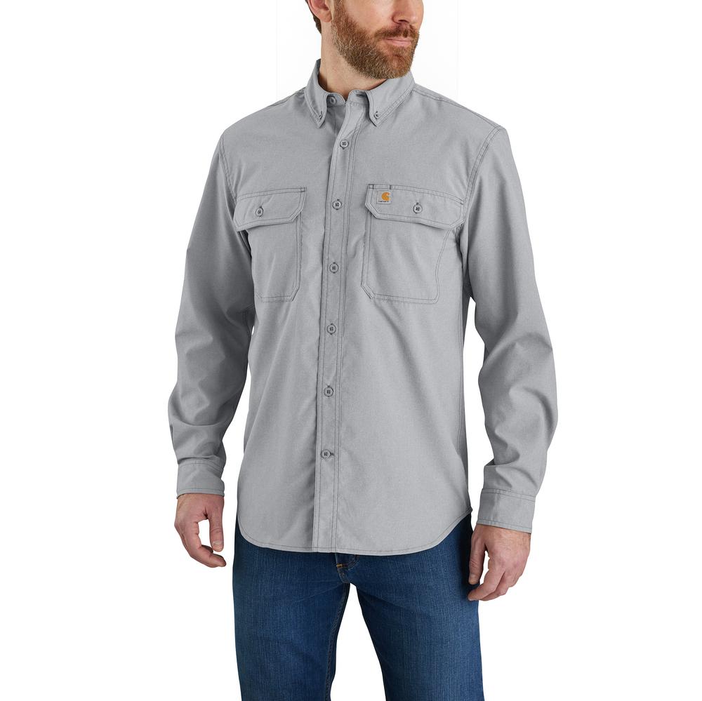 105291 - Force Relaxed Fit Lightweight Long-Sleeve Button Down Shirt (Stocked In USA)*