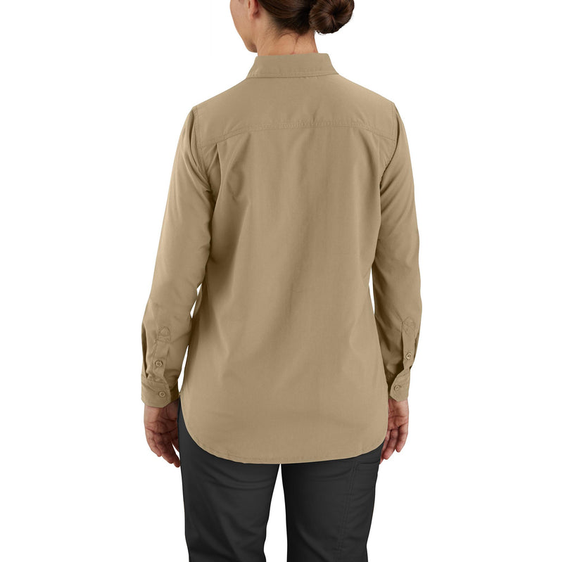 105538 - Carhartt Women's Force Relaxed Fit Lightweight Long-Sleeve Button Down Shirt (Stocked In USA) (E)