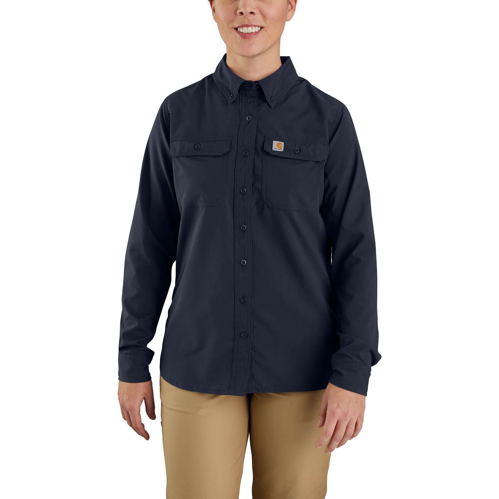 105538 - Carhartt Women's Force Relaxed Fit Lightweight Long-Sleeve Button Down Shirt (Stocked In USA)*