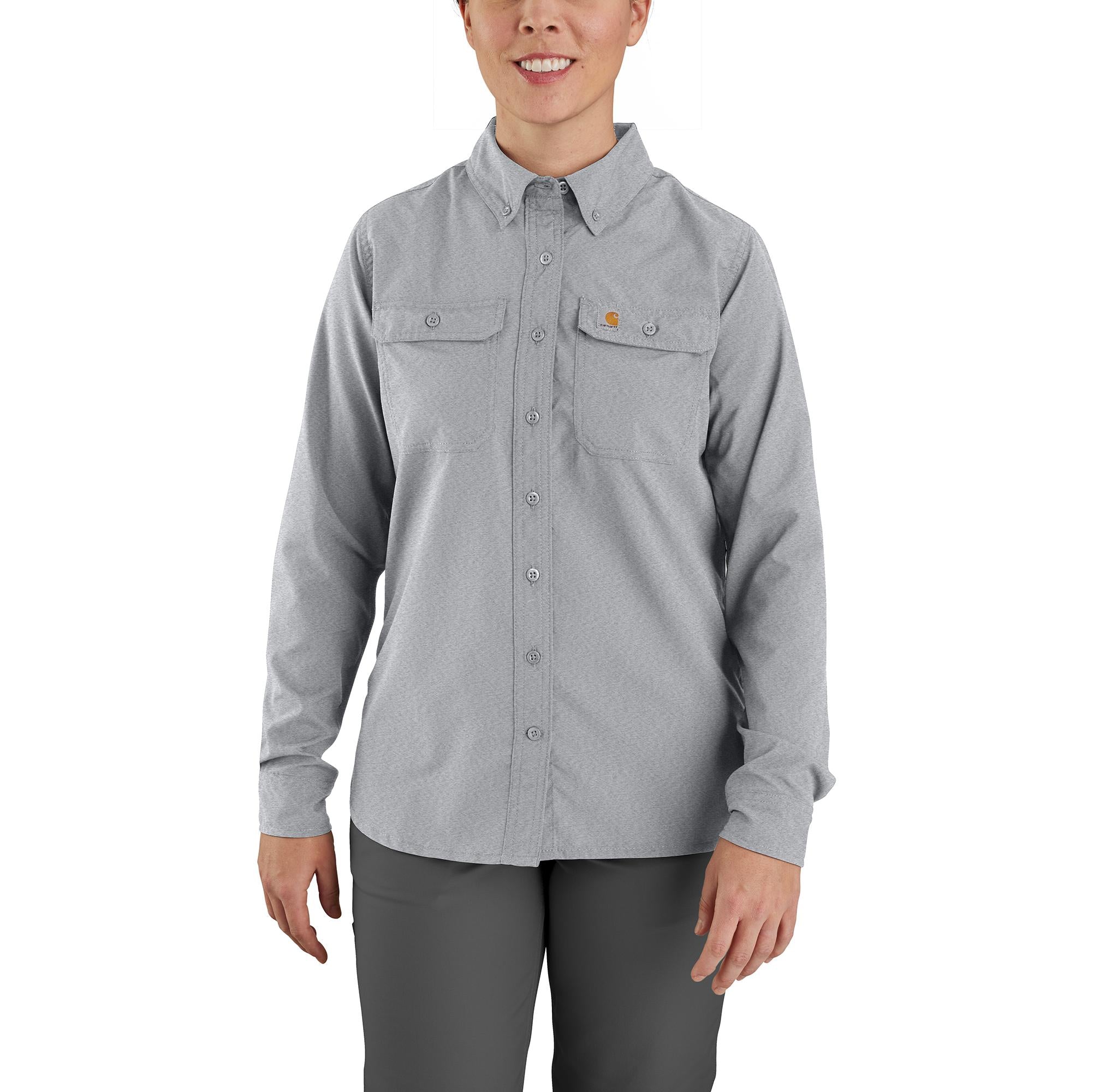 105538 - Carhartt Women's Force Relaxed Fit Lightweight Long-Sleeve Button Down Shirt (Stocked In USA)*