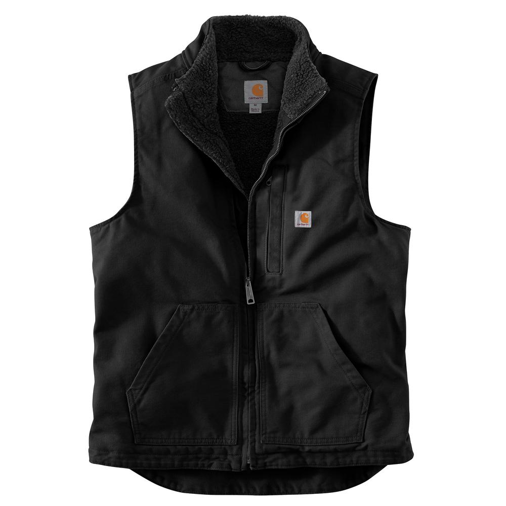 104277- Carhartt Washed Duck Sherpa Lined Mock Neck Vest (Stocked In Canada)*