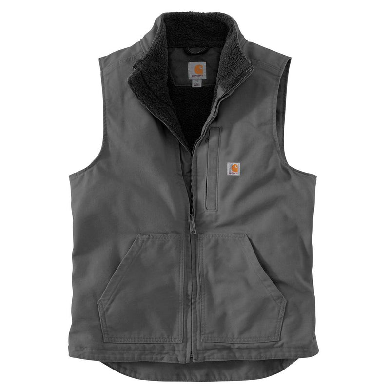 104277- Carhartt Washed Duck Sherpa Lined Mock Neck Vest (Stocked in USA) (E)