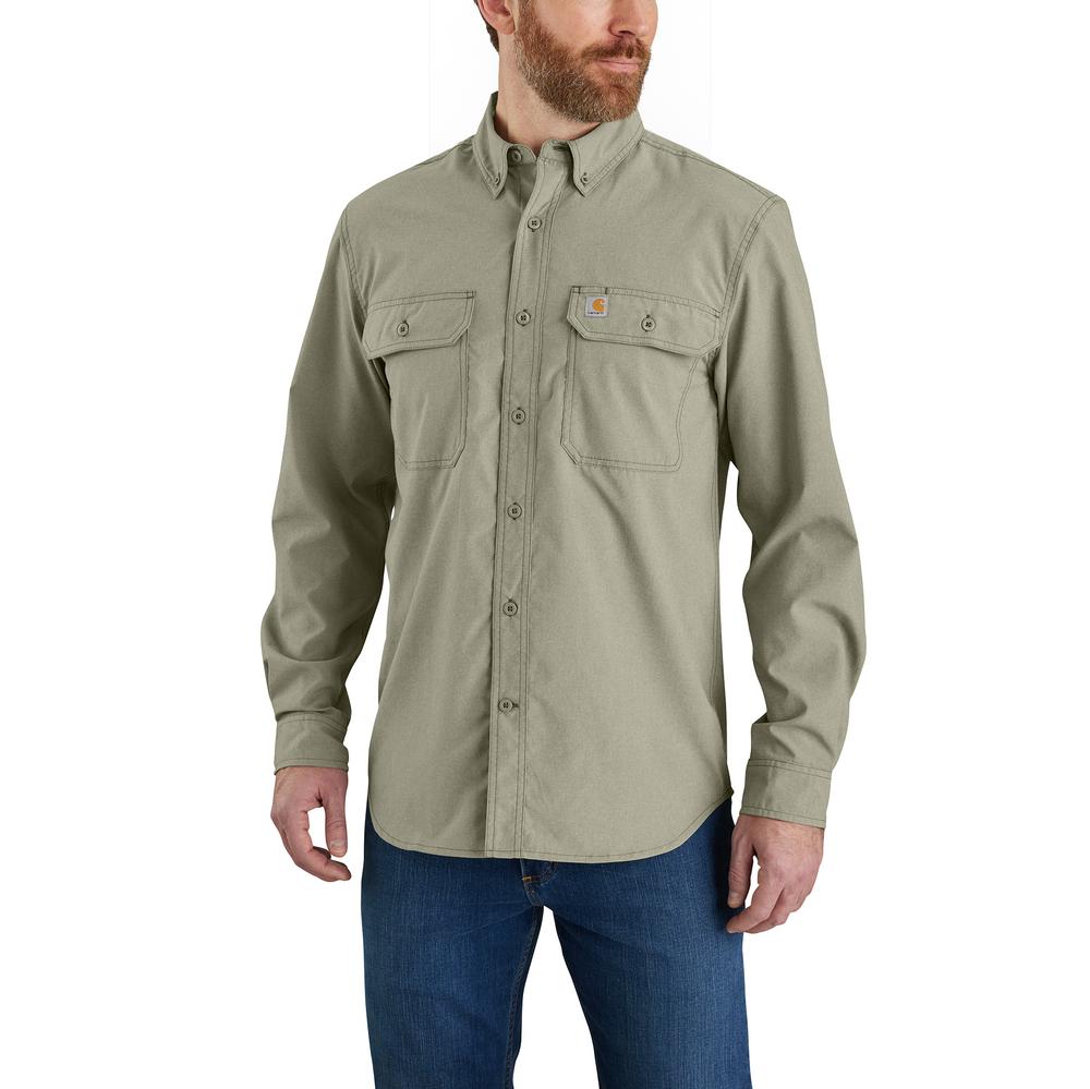 105291 - Force Relaxed Fit Lightweight Long-Sleeve Button Down Shirt (Stocked In USA)*