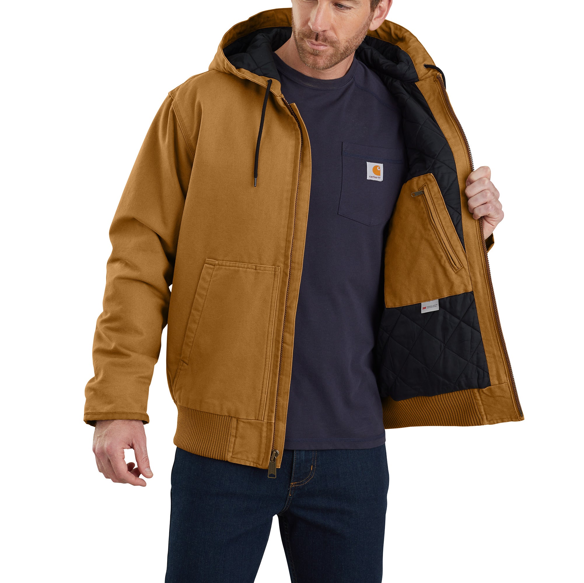 104050 - Carhartt Loose Fit Washed Duck Quilt Lined Active Jac (Stocked In Canada)*