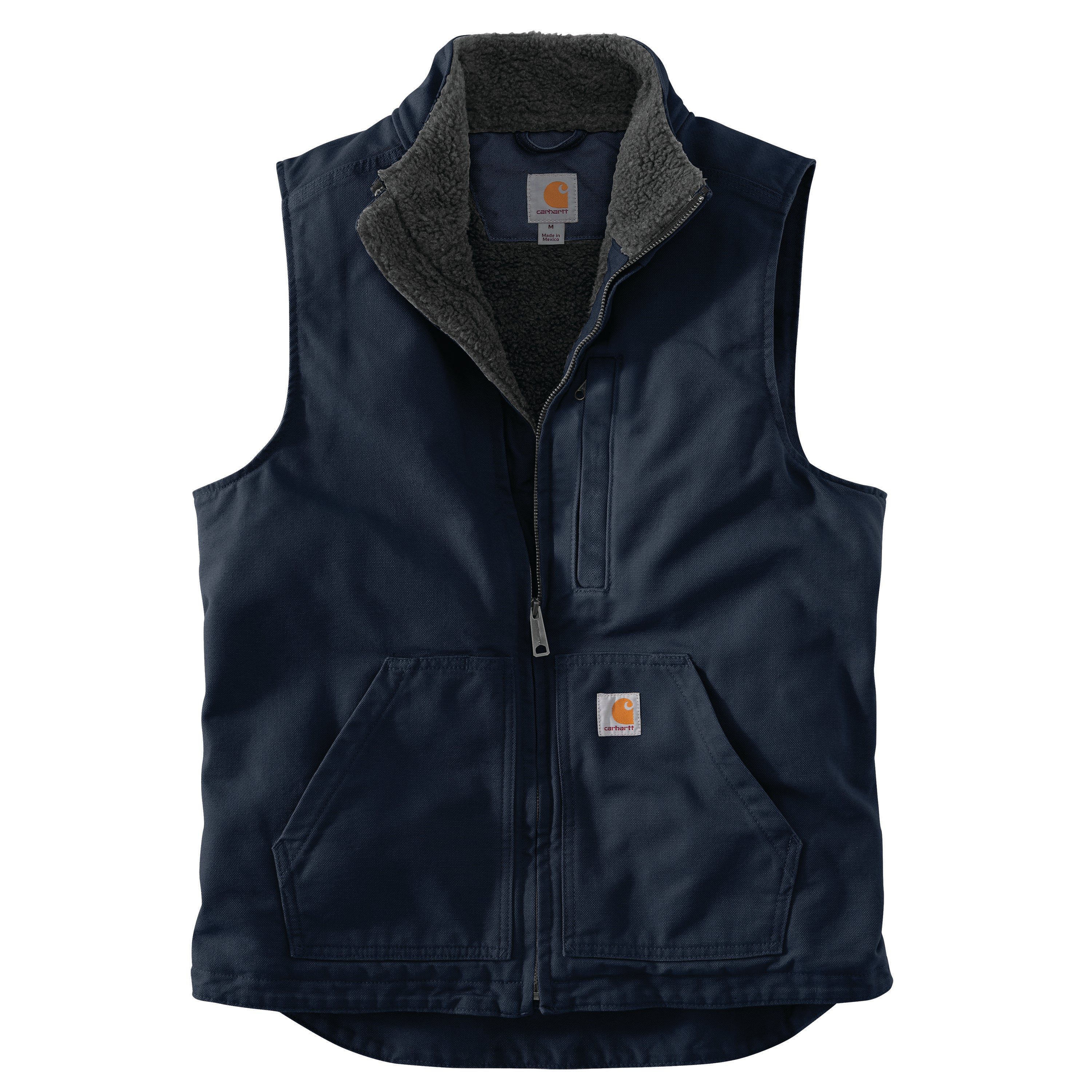 104277- Carhartt Washed Duck Sherpa Lined Mock Neck Vest (Stocked In USA)*