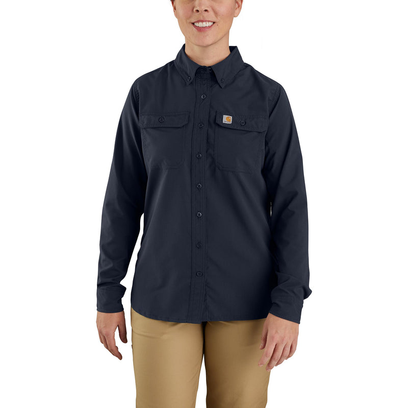 105538 - Carhartt Women's Force Relaxed Fit Lightweight Long-Sleeve Button Down Shirt (Stocked In USA)